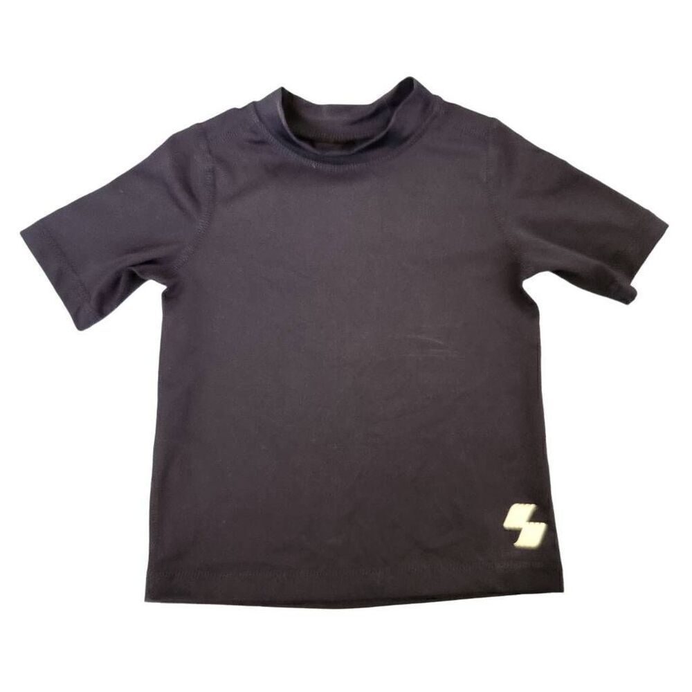 Place sport boys 2t black rash guard sporty high neck shirt